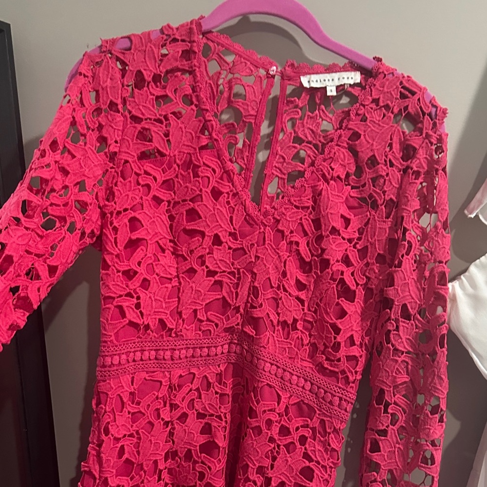 Zara Vibrant Red Lace Dress